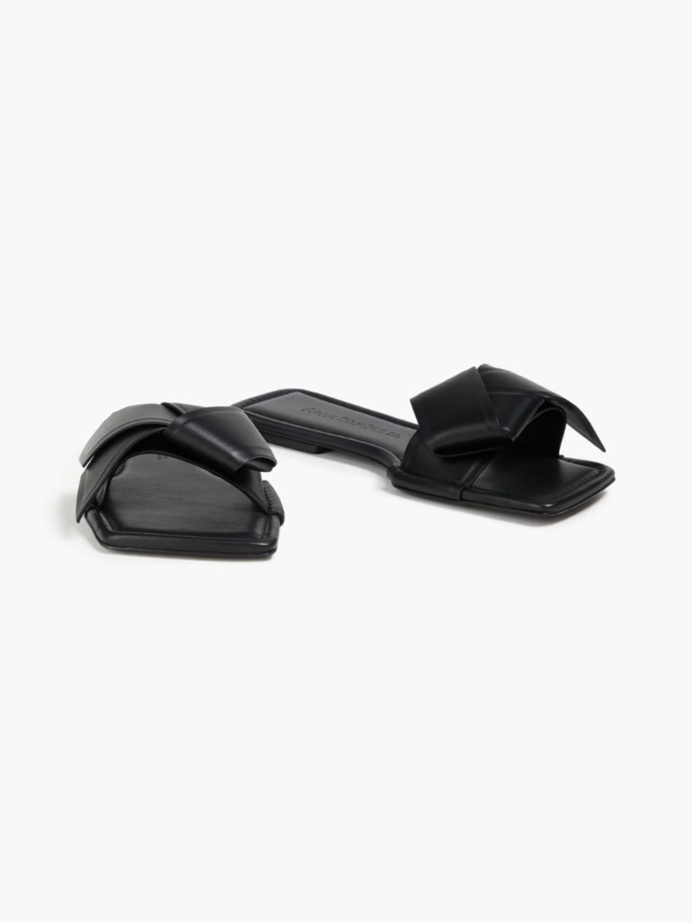 Acne Studios Knot Detail Slides 38 7.5 Black Leather flat slides - Picture 3 of 9